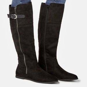 JustFab Kirbla black faux suede boots